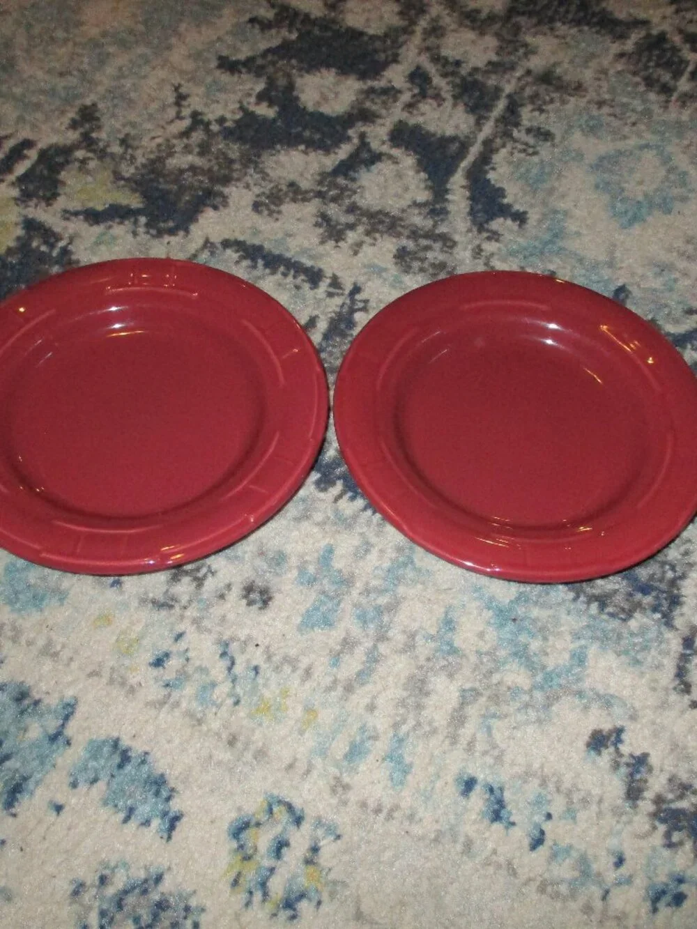 2 Small Longaberger Woven Traditions Bread & Butter plates Paprika #1